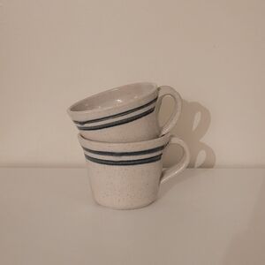 Blue Striped Ceramic Mugs